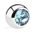 💎Titanium Labret 1,6 mm met blauwe Crystal 4 mm bal – Zilver kleurig