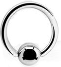 💎 Titanium 1,2 mm Ball Closure Ring – Zilver