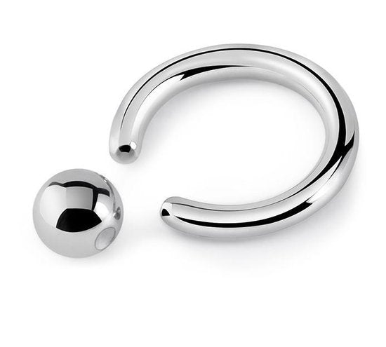 💎 Titanium 1,2 mm Ball Closure Ring – Zilver