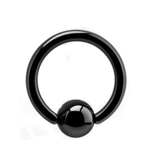 💎 Titanium 1,2 mm Ball Closure Ring – zwart