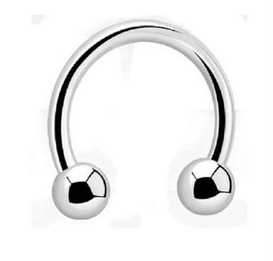 💎 Titanium 2,0 mm Horseshoe Piercing met bal – Zilver