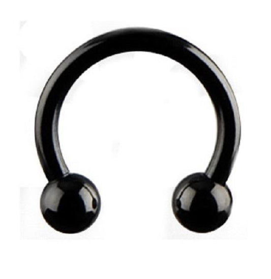 💎 Titanium 1,6 mm Horseshoe Piercing – Zwart