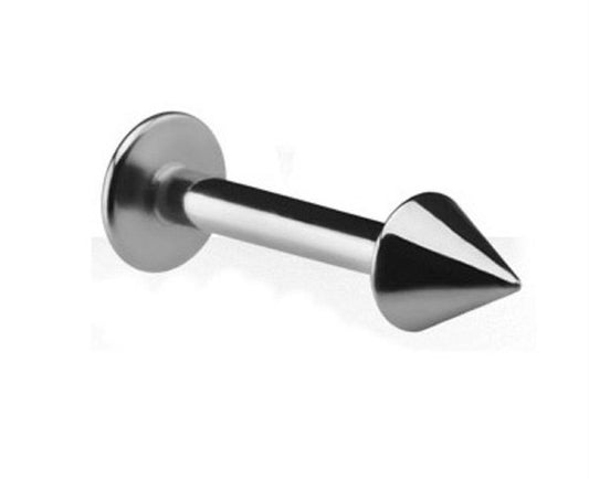 💎 Titanium Labret 1,6 mm met 4 mm cone – Zilver kleurig