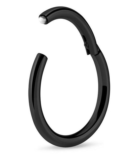 💎 Titanium 1,2 mm Hinged Segment Ring – Zwart